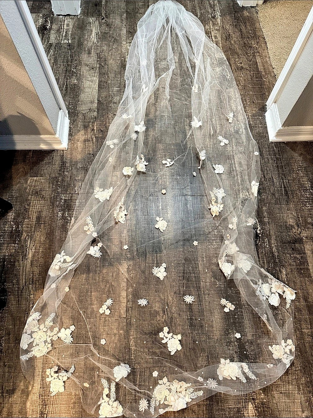 Floral Wedding Veil White